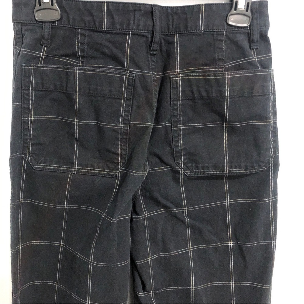 Madewell Slim Emmett Wide-Leg Crop Pants Windowpane Black Size 26 - Picture 6 of 9